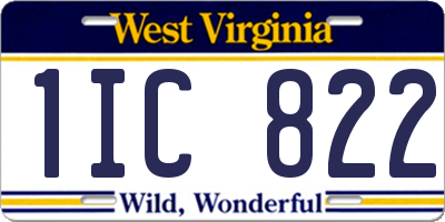WV license plate 1IC822