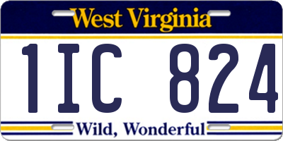 WV license plate 1IC824