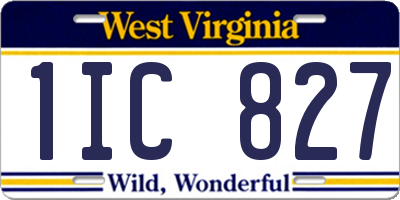 WV license plate 1IC827