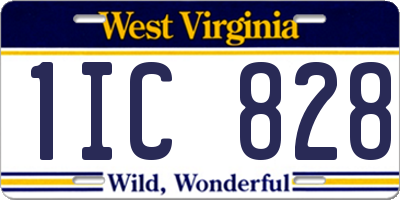 WV license plate 1IC828
