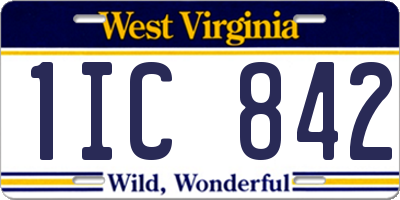 WV license plate 1IC842