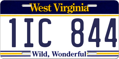 WV license plate 1IC844