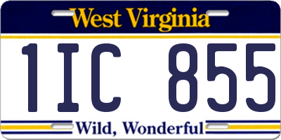 WV license plate 1IC855