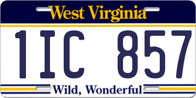 WV license plate 1IC857