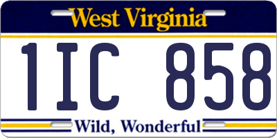 WV license plate 1IC858