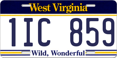 WV license plate 1IC859