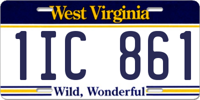 WV license plate 1IC861