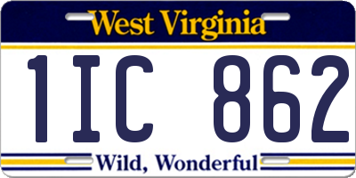 WV license plate 1IC862
