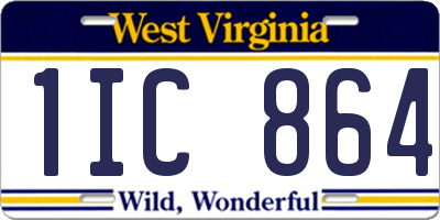 WV license plate 1IC864