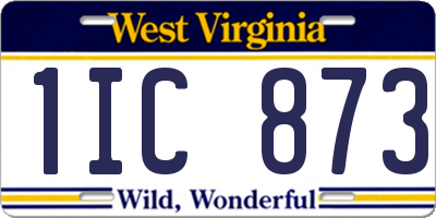 WV license plate 1IC873