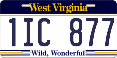 WV license plate 1IC877