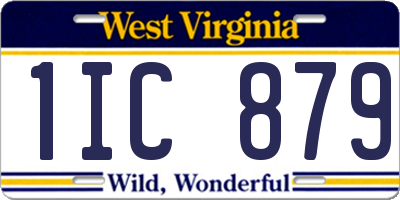 WV license plate 1IC879