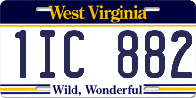 WV license plate 1IC882