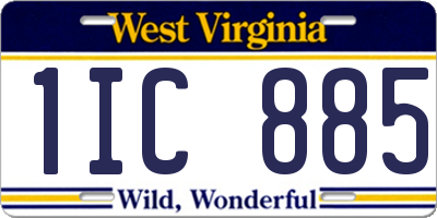 WV license plate 1IC885