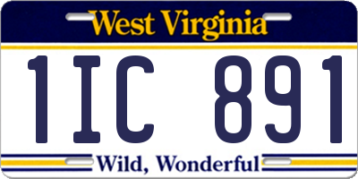WV license plate 1IC891