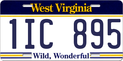 WV license plate 1IC895