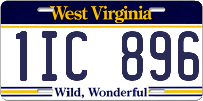 WV license plate 1IC896