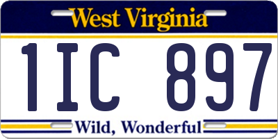 WV license plate 1IC897
