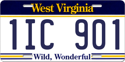 WV license plate 1IC901