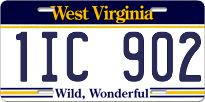 WV license plate 1IC902