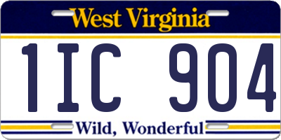 WV license plate 1IC904