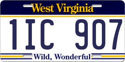 WV license plate 1IC907