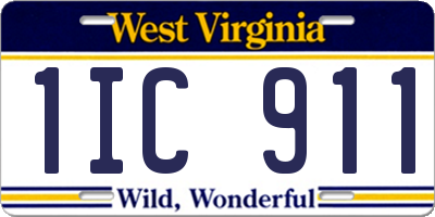 WV license plate 1IC911
