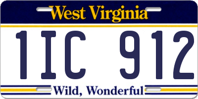 WV license plate 1IC912