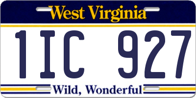 WV license plate 1IC927