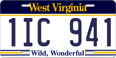 WV license plate 1IC941