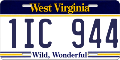 WV license plate 1IC944