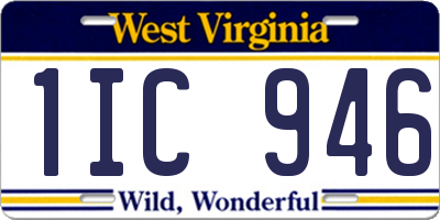WV license plate 1IC946