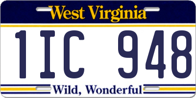 WV license plate 1IC948