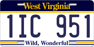 WV license plate 1IC951