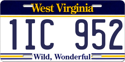 WV license plate 1IC952