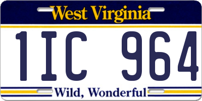 WV license plate 1IC964