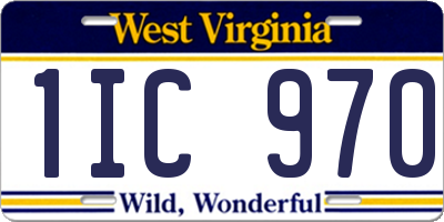 WV license plate 1IC970