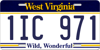 WV license plate 1IC971