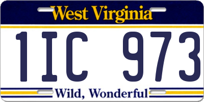 WV license plate 1IC973