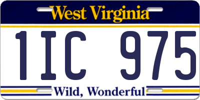 WV license plate 1IC975