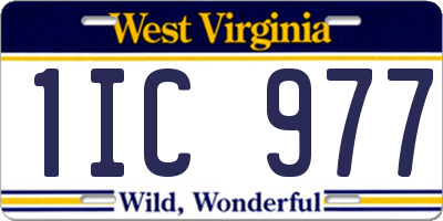 WV license plate 1IC977