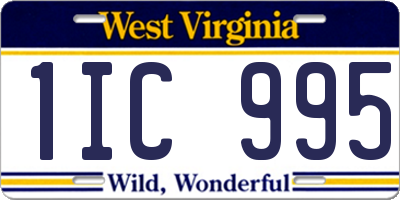 WV license plate 1IC995