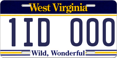 WV license plate 1ID000