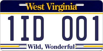 WV license plate 1ID001