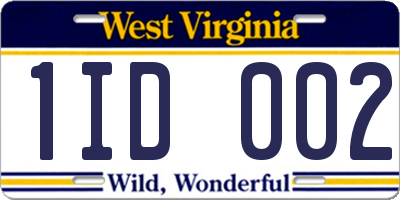 WV license plate 1ID002