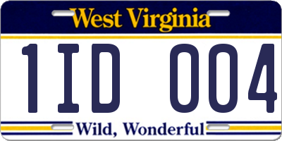 WV license plate 1ID004
