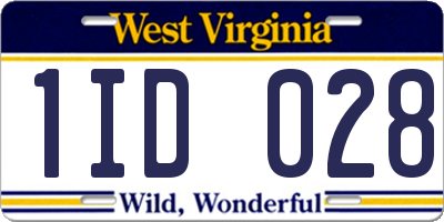 WV license plate 1ID028