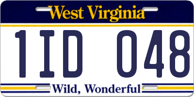 WV license plate 1ID048