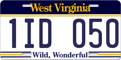 WV license plate 1ID050