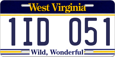 WV license plate 1ID051
